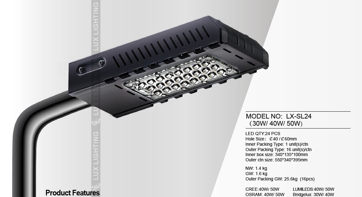 shenzhen lux lighting Elegance Series, led street light, SL24,led smd street light,Meanwell driver